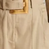 Cotton gabardine shorts with belt