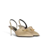 Cotton gabardine slingbacks with piercing