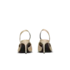 Cotton gabardine slingbacks with piercing