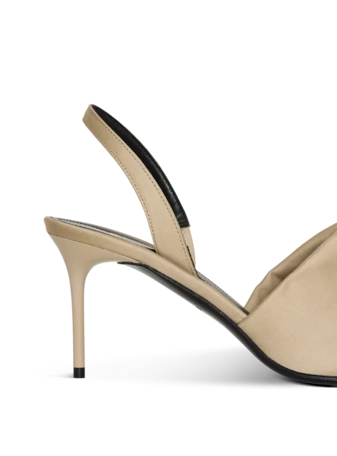 Cotton gabardine slingbacks with piercing