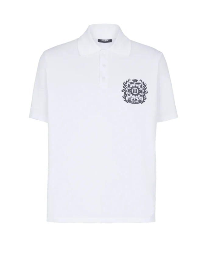Cotton polo shirt with Écusson print Cotton polo shirt with Écusson print