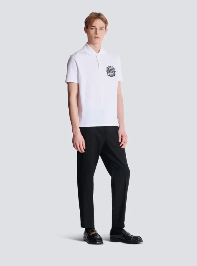 Cotton polo shirt with Écusson print Cotton polo shirt with Écusson print