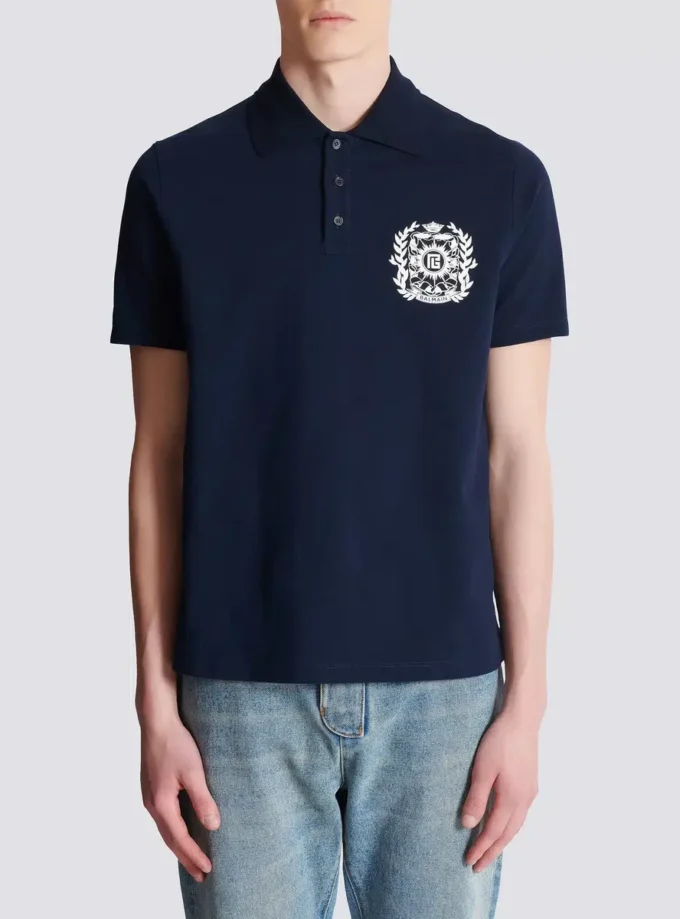 Cotton polo shirt with Écusson print Cotton polo shirt with Écusson print