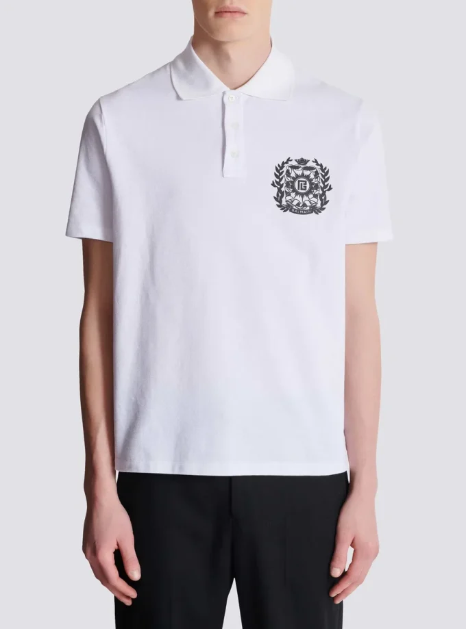 Cotton polo shirt with Écusson print Cotton polo shirt with Écusson print