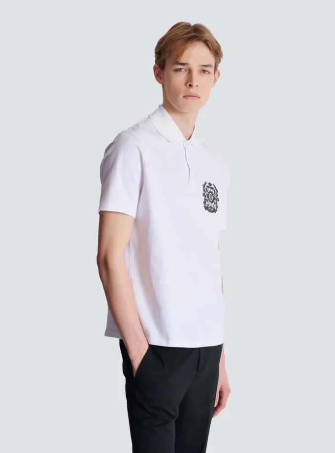 Cotton polo shirt with Écusson print Cotton polo shirt with Écusson print