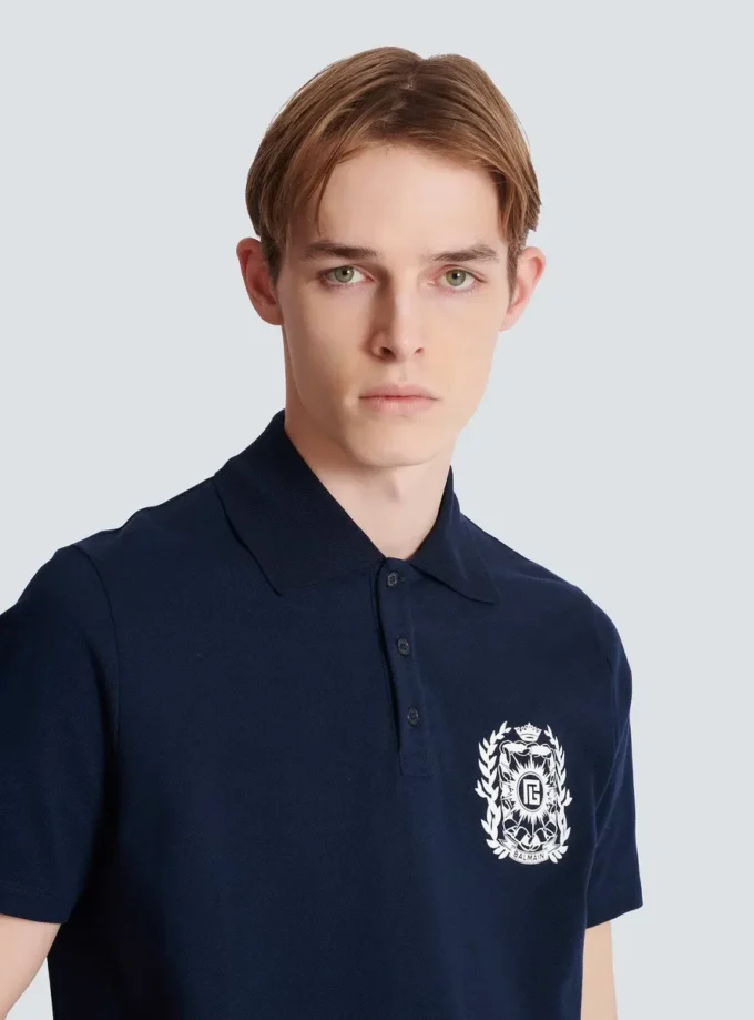 Cotton polo shirt with Écusson print Cotton polo shirt with Écusson print