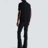 Cotton polo shirt with leather Balmain Couture label Cotton polo shirt with leather Balmain Couture label