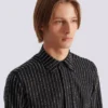 Cotton shirt with crystal stripes