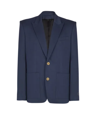 Cotton twill 2-buttons jacket