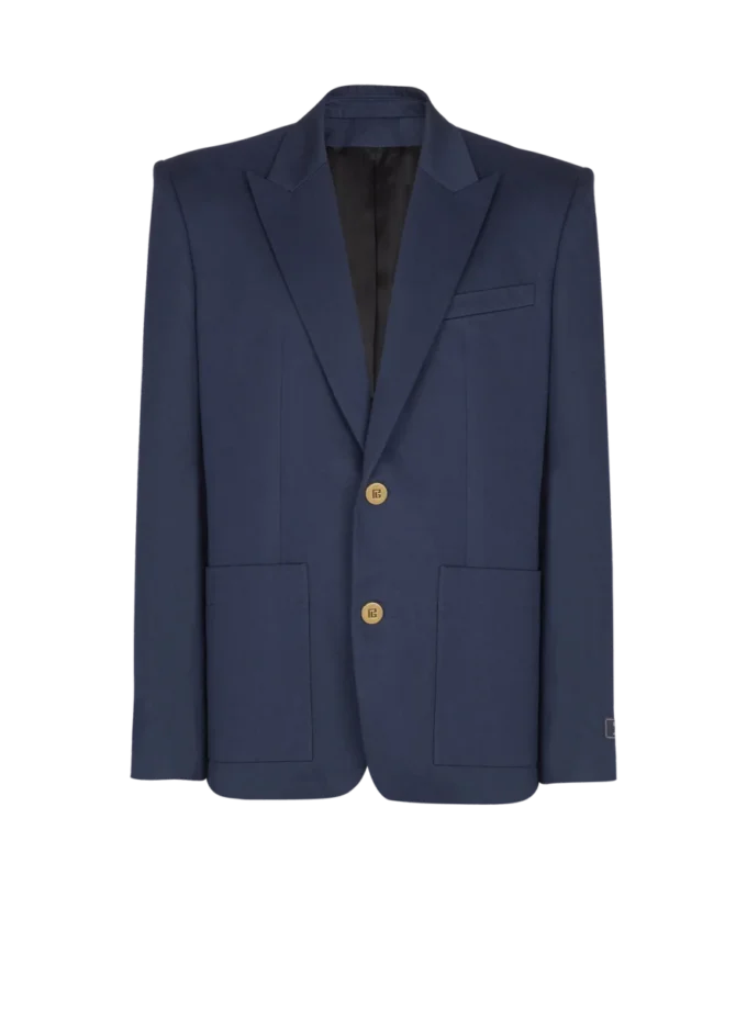 Cotton twill 2-buttons jacket