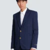 Cotton twill 2-buttons jacket
