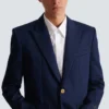 Cotton twill 2-buttons jacket