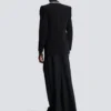 Crepe 1-button jacket with crystals
