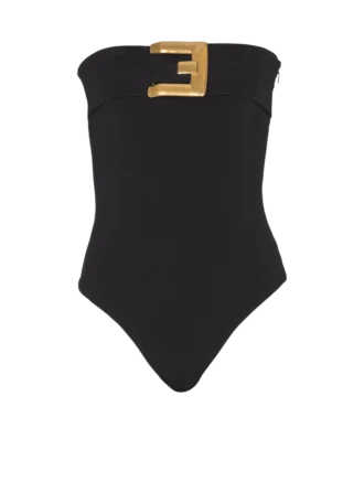Crepe bustier bodysuit with belt detail