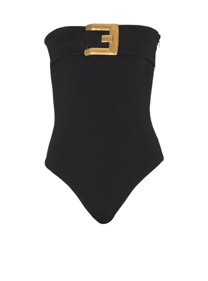 Crepe bustier bodysuit with belt detail