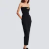 Crepe bustier bodysuit with belt detail