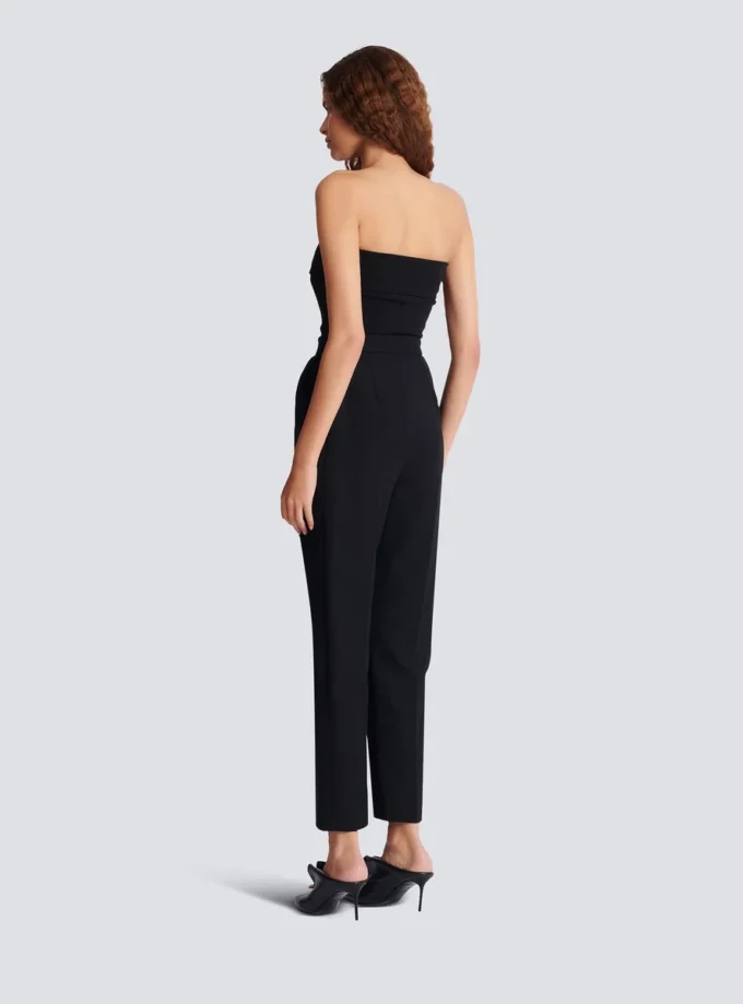 Crepe bustier bodysuit with belt detail