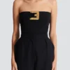 Crepe bustier bodysuit with belt detail