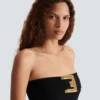 Crepe bustier bodysuit with belt detail