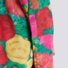 Crepe shirt dress with roses print