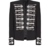 Crepe spencer jacket with embroidered frogging Crepe spencer jacket with embroidered frogging