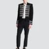 Crepe spencer jacket with embroidered frogging Crepe spencer jacket with embroidered frogging