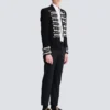 Crepe spencer jacket with embroidered frogging Crepe spencer jacket with embroidered frogging