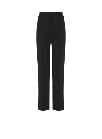 Crepe straight-leg tailored trousers