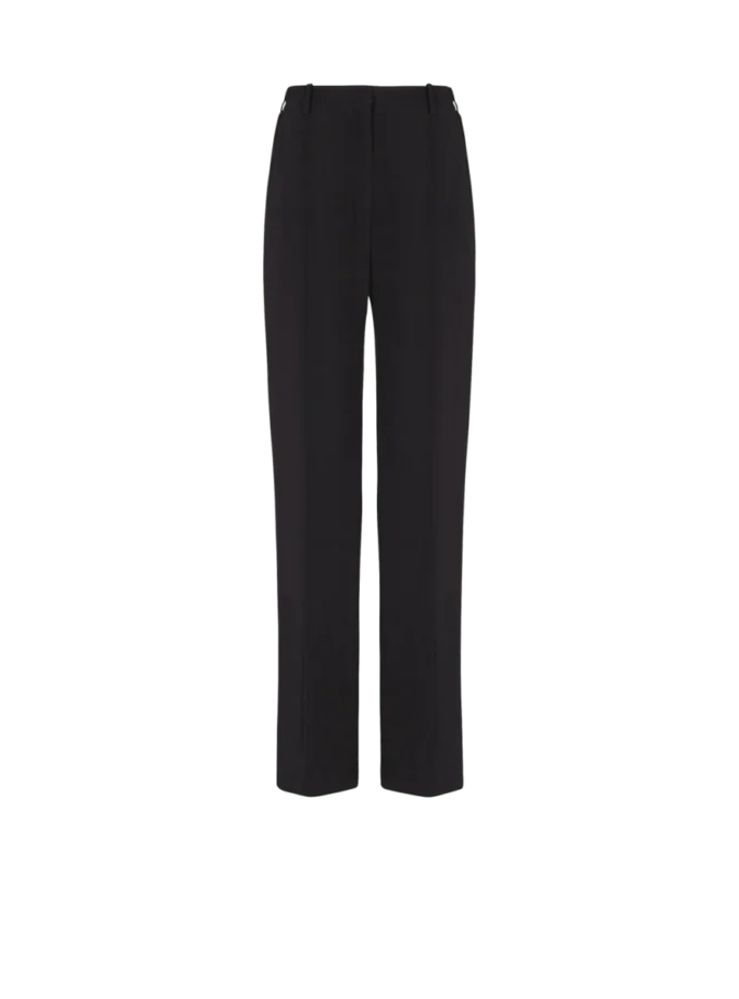 Crepe straight-leg tailored trousers