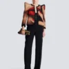 Crepe straight-leg tailored trousers