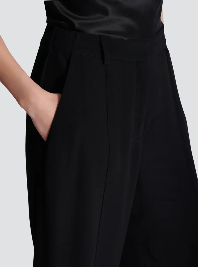 Crepe straight-leg tailored trousers