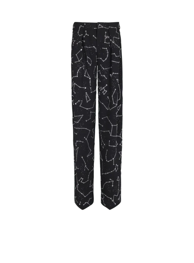 Crepe trousers with rhinestone Constellation motif Crepe trousers with rhinestone Constellation motif