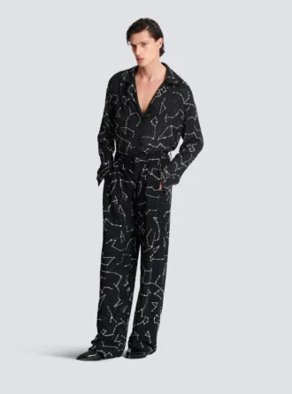 Crepe trousers with rhinestone Constellation motif Crepe trousers with rhinestone Constellation motif
