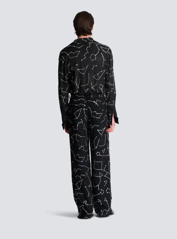Crepe trousers with rhinestone Constellation motif Crepe trousers with rhinestone Constellation motif