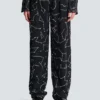 Crepe trousers with rhinestone Constellation motif Crepe trousers with rhinestone Constellation motif