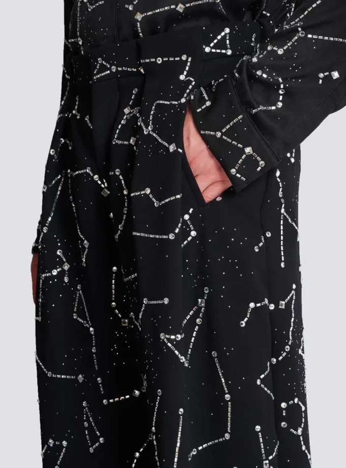 Crepe trousers with rhinestone Constellation motif Crepe trousers with rhinestone Constellation motif