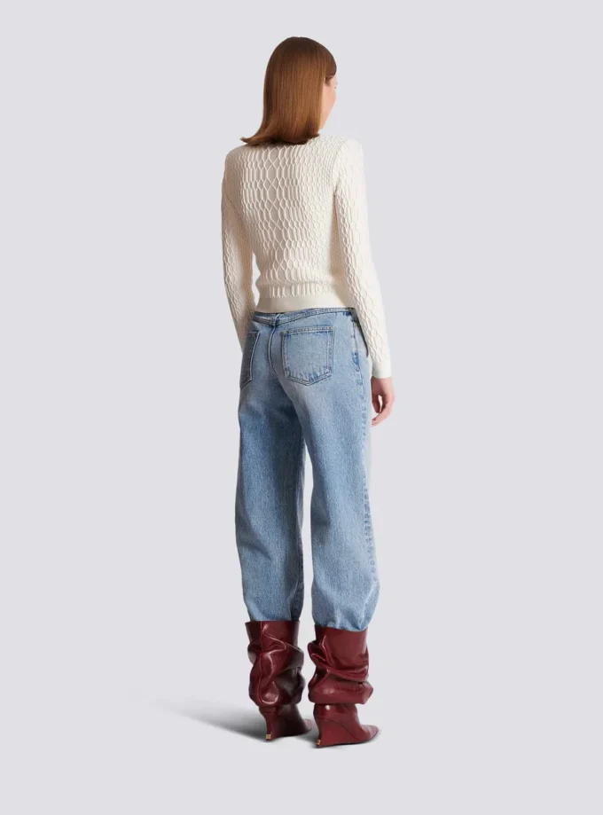 Crocodile knit jacket