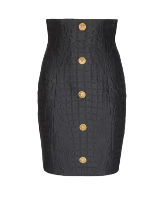 Crocodile-look pencil skirt