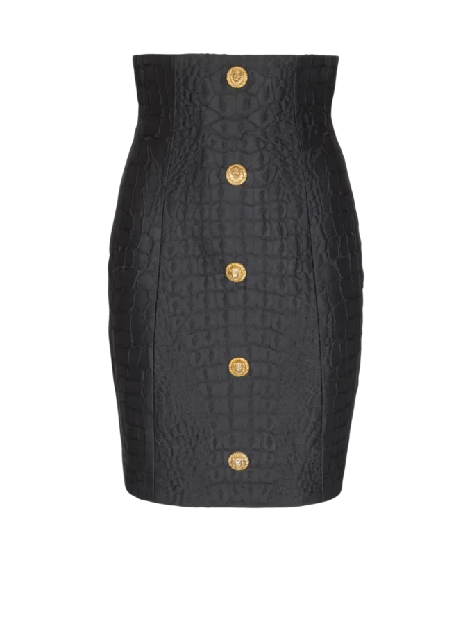 Crocodile-look pencil skirt