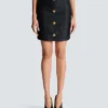 Crocodile-look pencil skirt