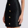 Crocodile-look pencil skirt