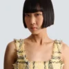 Crop top in glitter plaid tweed