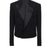 Cropped double crepe jacket