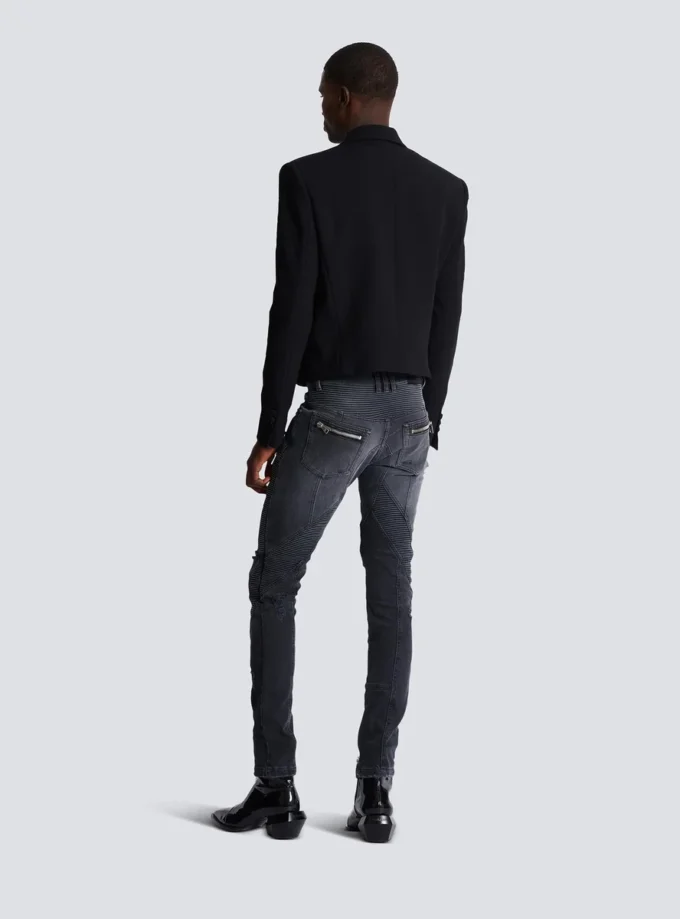 Cropped double crepe jacket