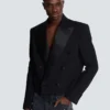 Cropped double crepe jacket