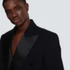 Cropped double crepe jacket
