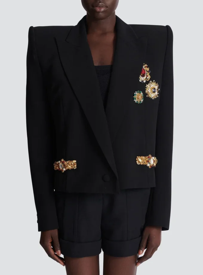 Cropped embroidered jacket Cropped embroidered jacket