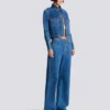 Cropped faded denim jacket Cropped faded denim jacket