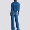 Cropped faded denim jacket Cropped faded denim jacket