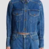 Cropped faded denim jacket Cropped faded denim jacket